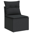 Afuera Living Contemporary 7 Piece Poly Rattan Large Sofa Set in Black