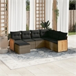 Afuera Living Contemporary 7 Piece Poly Rattan Sofa Set in Gray
