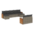 Afuera Living Contemporary Synthetic Poly Rattan 9 Piece  Sofa Set in Gray