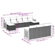 Afuera Living Contemporary 10 Piece Poly Rattan Sofa Set in Black/Cream