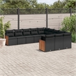 Afuera Living Contemporary Synthetic Poly Rattan Sofa Set in Black