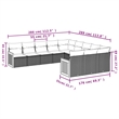 Afuera Living Contemporary Synthetic Poly Rattan 11 Piece Sofa Set in Gray/Beige