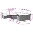 Afuera Living Contemporary Synthetic Poly Rattan 12 Piece Sofa Set in Gray