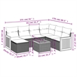Afuera Living Contemporary 8 Piece Poly Rattan Sofa Set in Black/Cream
