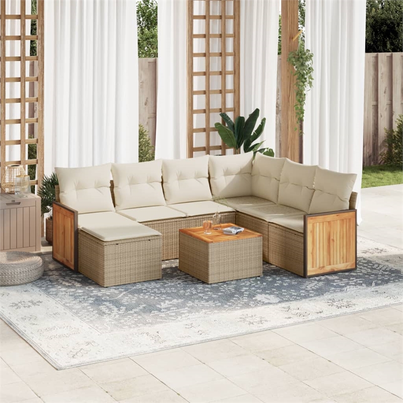 Afuera Living Steel Large Sofa Set with Removable Covers in Beige