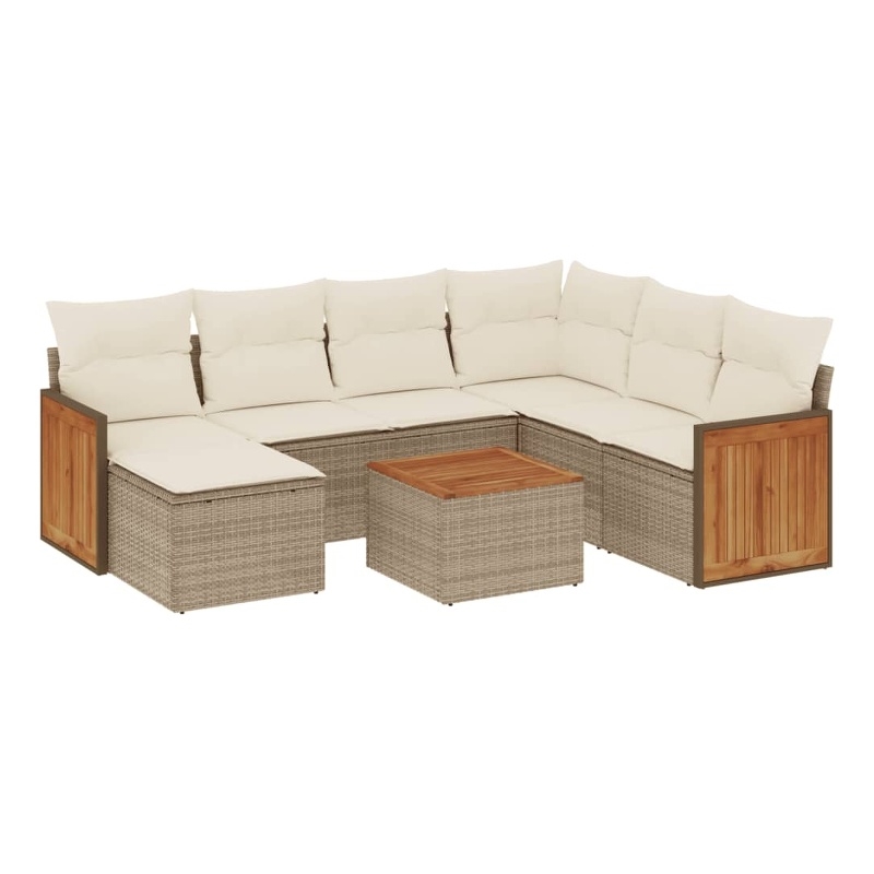 Afuera Living Steel Large Sofa Set with Removable Covers in Beige