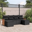 Afuera Living Contemporary 6 Piece Poly Rattan Sofa Set in Black