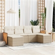 Afuera Living Contemporary Synthetic Poly Rattan 6 Piece  Sofa Set in Beige
