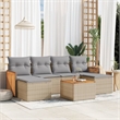 Afuera Living Contemporary 7 Piece Poly Rattan Medium Sofa Set in Beige