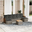 Afuera Living Contemporary 8 Piece Poly Rattan Sofa Set in Gray