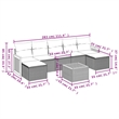 Afuera Living Contemporary 8 Piece Poly Rattan Sofa Set in Gray
