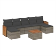 Afuera Living Contemporary 8 Piece Poly Rattan Sofa Set in Gray