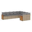 Afuera Living Contemporary 9 Piece Poly Rattan Sofa Set in Beige