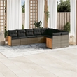 Afuera Living Contemporary Synthetic Poly Rattan 9 Piece Small Sofa Set in Gray