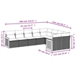 Afuera Living Contemporary Synthetic Poly Rattan 9 Piece Small Sofa Set in Gray
