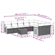 Afuera Living 10 Piece Poly Rattan Large Sofa Set in Black/Cream