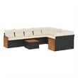 Afuera Living 10 Piece Poly Rattan Large Sofa Set in Black/Cream