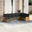 Afuera Living Contemporary 8 Piece Poly Rattan Sofa Set in Gray