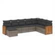 Afuera Living Contemporary 8 Piece Poly Rattan Sofa Set in Gray