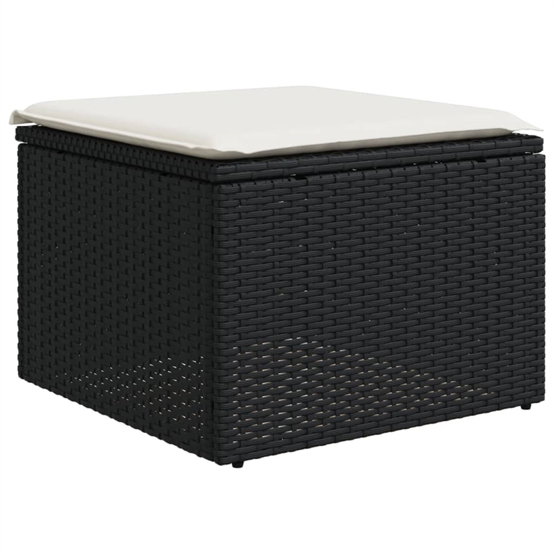 Afuera Living Contemporary 9 Piece Poly Rattan Sofa Set in Black/Cream