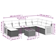 Afuera Living Contemporary Synthetic Poly Rattan 9 Piece Small Sofa Set in Beige
