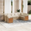 Afuera Living Contemporary 9 Piece Poly Rattan Sofa Set in Gray