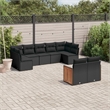 Afuera Living Contemporary 9 Piece Poly Rattan Sofa Set in Black
