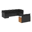 Afuera Living Contemporary 9 Piece Poly Rattan Sofa Set in Black