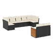 Afuera Living Contemporary 9 Piece Poly Rattan Sofa Set in Black