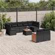 Afuera Living Contemporary 10 Piece Poly Rattan Sofa Set in Black