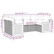 Afuera Living Contemporary 6 Piece Poly Rattan Sofa Set in Black