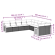Afuera Living Contemporary Synthetic Poly Rattan 10 Piece Sofa Set in Gray