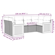 Afuera Living Contemporary Synthetic Poly Rattan 6 Piece  Sofa Set in Gray