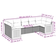 Afuera Living Contemporary 7 Piece Poly Rattan Patio Sofa Set in Black