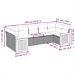 Afuera Living Contemporary 7 Piece Poly Rattan Small Sofa Set in Gray