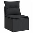 Afuera Living Contemporary Synthetic Poly Rattan 9 Piece  Sofa Set in Black