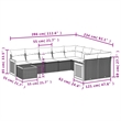 Afuera Living Contemporary 10 Piece Poly Rattan Sofa Set in Black/Cream
