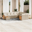 Afuera Living Contemporary Synthetic Poly Rattan 10 Piece  Sofa Set in Beige