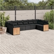 Afuera Living Contemporary 10 Piece Poly Rattan Sofa Set in Black