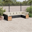 Afuera Living Contemporary 10 Piece Poly Rattan Sofa Set in Black