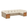Afuera Living Contemporary Synthetic Poly Rattan 10 Piece  Sofa Set in Beige