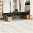 Afuera Living Contemporary Poly Rattan Large Sofa Set in Gray