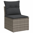 Afuera Living Contemporary Poly Rattan Large Sofa Set in Gray