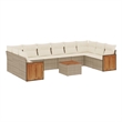 Afuera Living Contemporary 11 Piece Poly Rattan Sofa Set in Beige