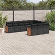 Afuera Living Contemporary 10 Piece Poly Rattan Large Sofa Set in Black