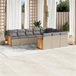 Afuera Living Contemporary 10 Piece Poly Rattan Large Sofa Set in Beige