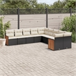 Afuera Living Contemporary Poly Rattan Sofa Set in Black/Cream
