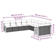 Afuera Living Contemporary Poly Rattan Sofa Set in Black/Cream
