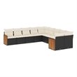 Afuera Living Contemporary Poly Rattan Sofa Set in Black/Cream
