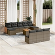 Afuera Living Contemporary Synthetic Poly Rattan Garden Sofa Set in Gray